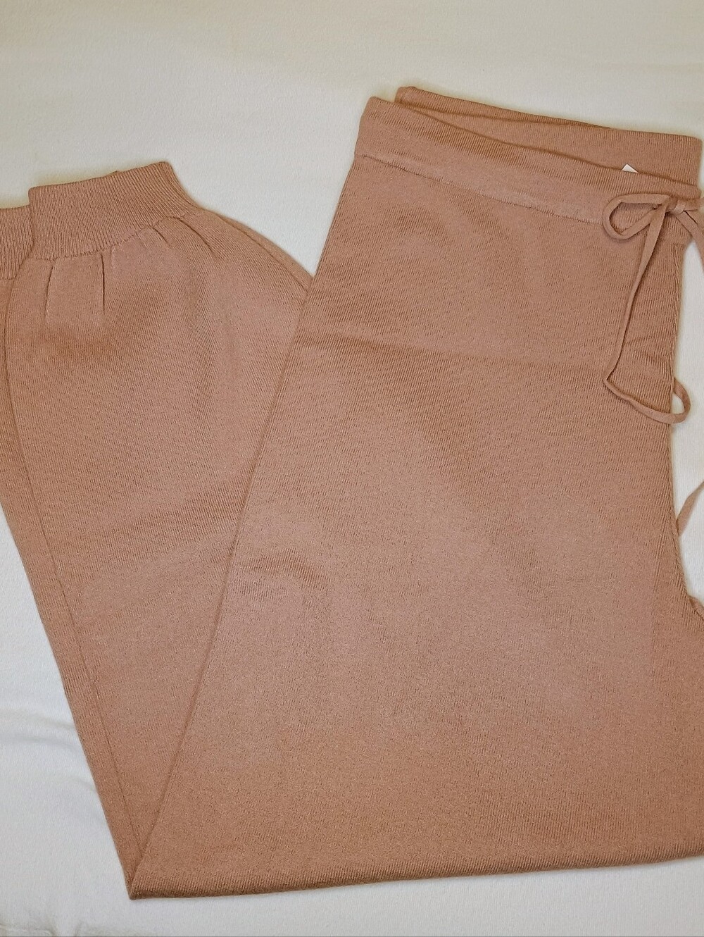 Cozy Knit Pants XL "Zephyr Pink" Cuffed Lounge Clothing Jogger Look